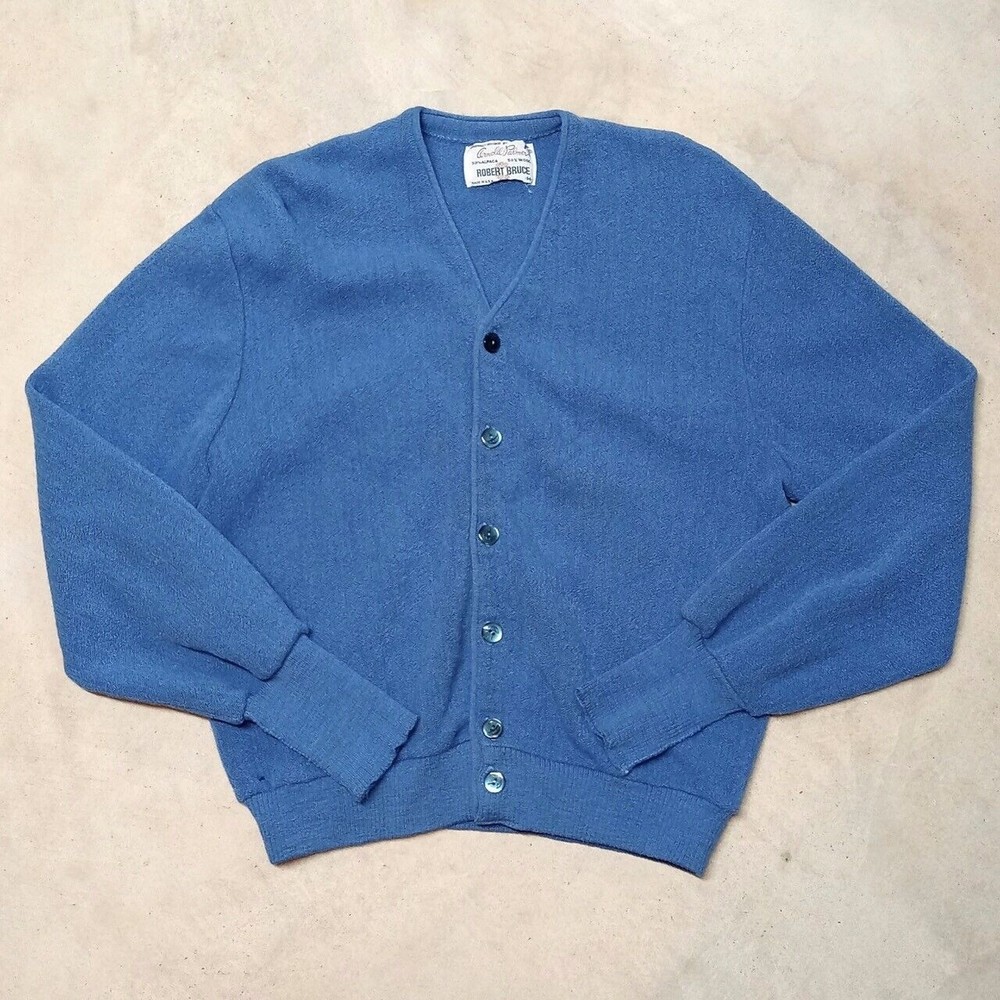 Vintage Arnold Palmer Robert Bruce Alpaca Wool Cardigan Sweater - Mens Medium - Picture 1 of 9